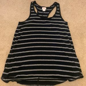 Black/whites striped tank top size medium